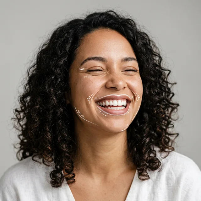 Paciente sonriendo feliz